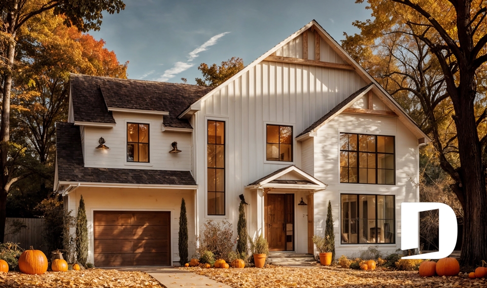 Vue avant - MODÈLE DE BASE - Maison Farmhouse avec plancher versatile de 3 à 6 chambres, s-sol aménagé optionnel ($), terrasse abritée - Strom 2