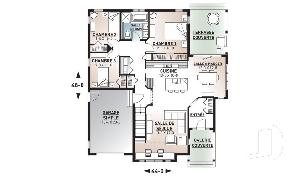 Rez-de-chaussée -  - La Romaine