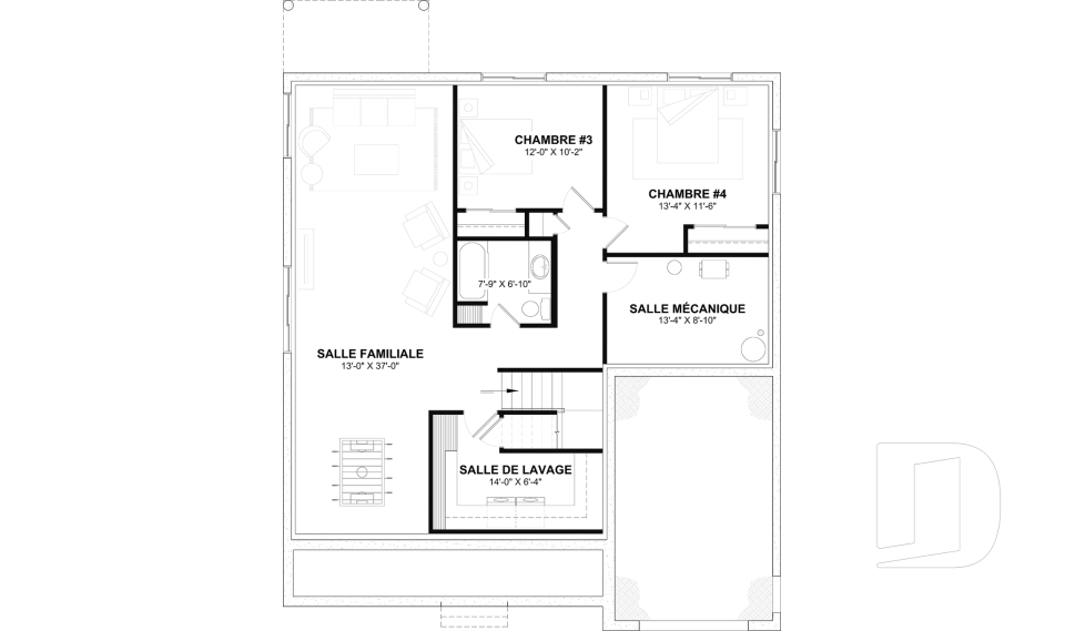 Sous-sol aménagé (Optionel $) -  - Longpré 2