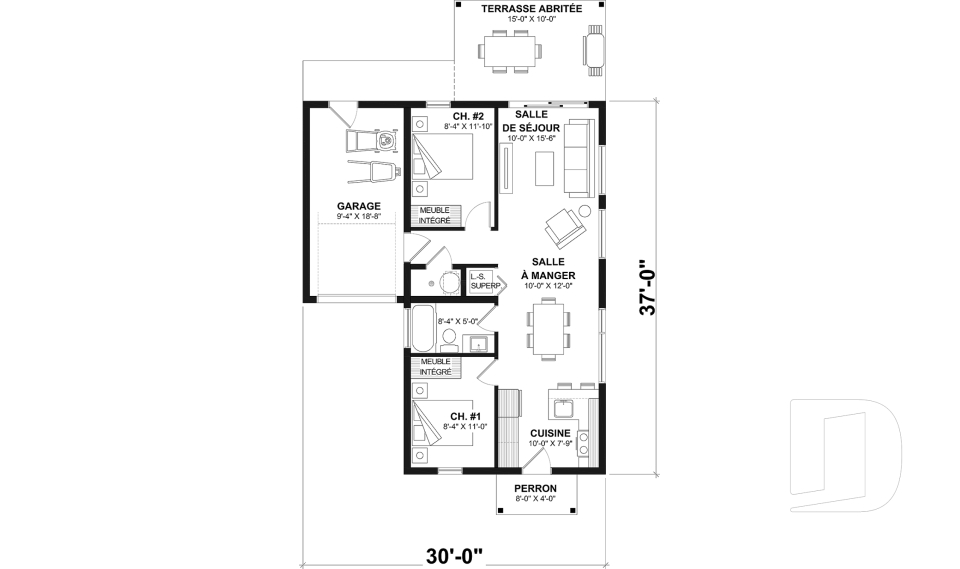 Rez-de-chaussée option 1 -  - Halte